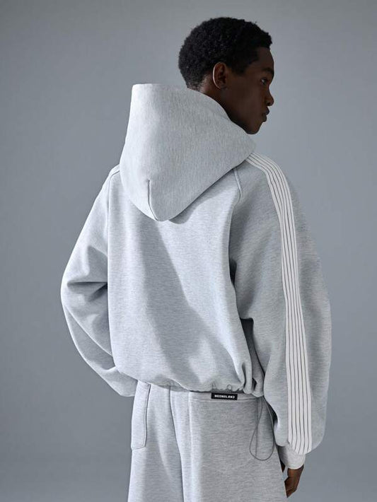 KNIT TRACK HOODIE –  GREY