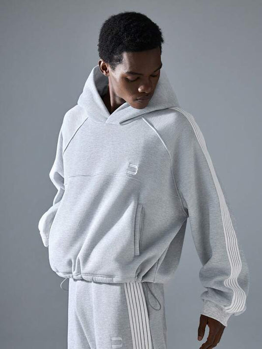 KNIT TRACK HOODIE –  GREY