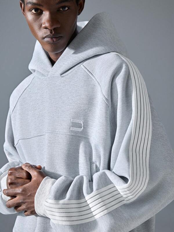 KNIT TRACK HOODIE –  GREY